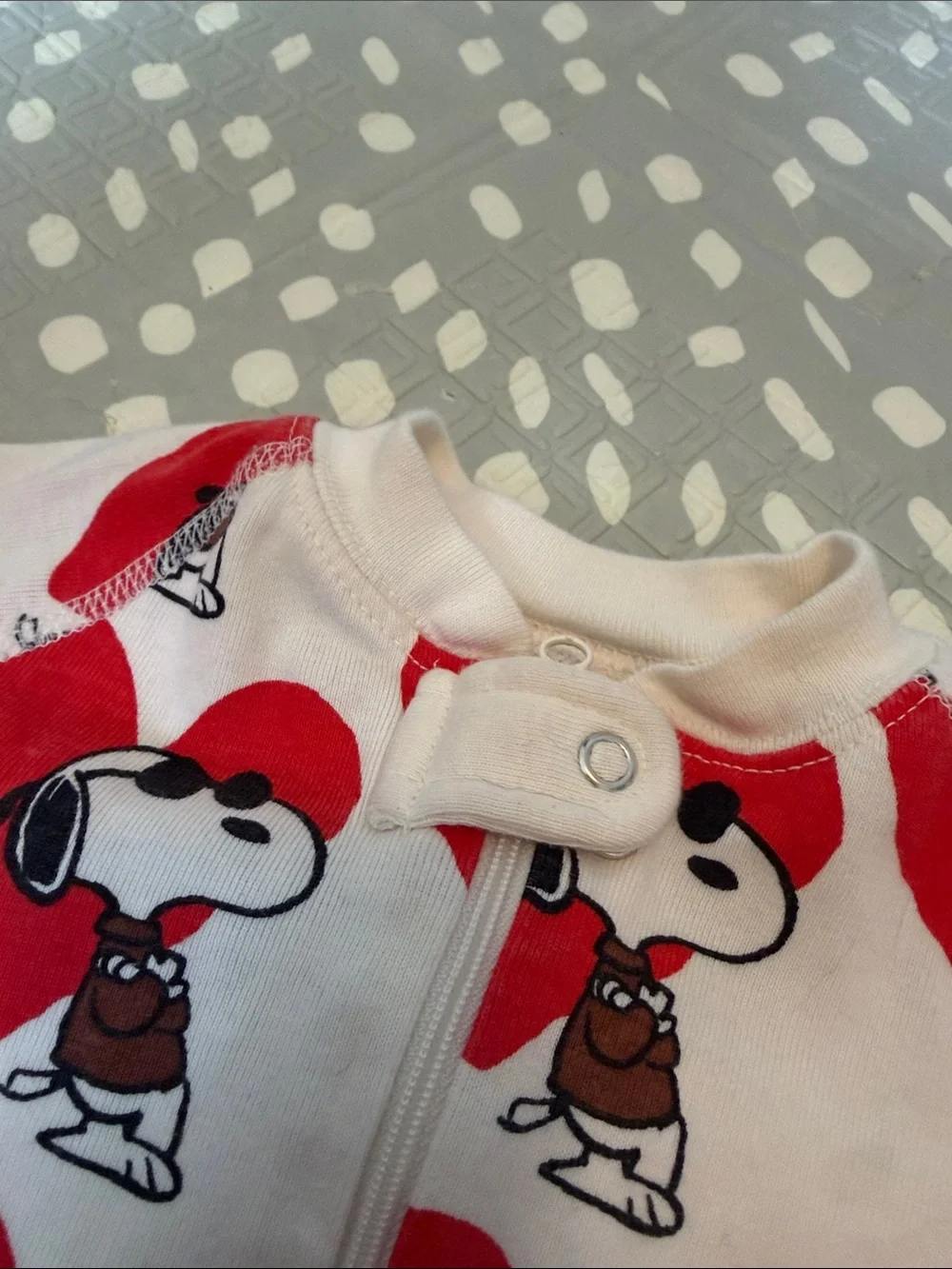 Hanna Andersson Snoopy Joe Cool Peanuts Heart One Piece Pajama 3-6 months